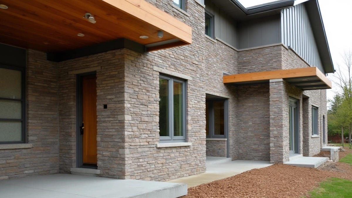 Układanie kamienia elewacyjnego na zewnątrz